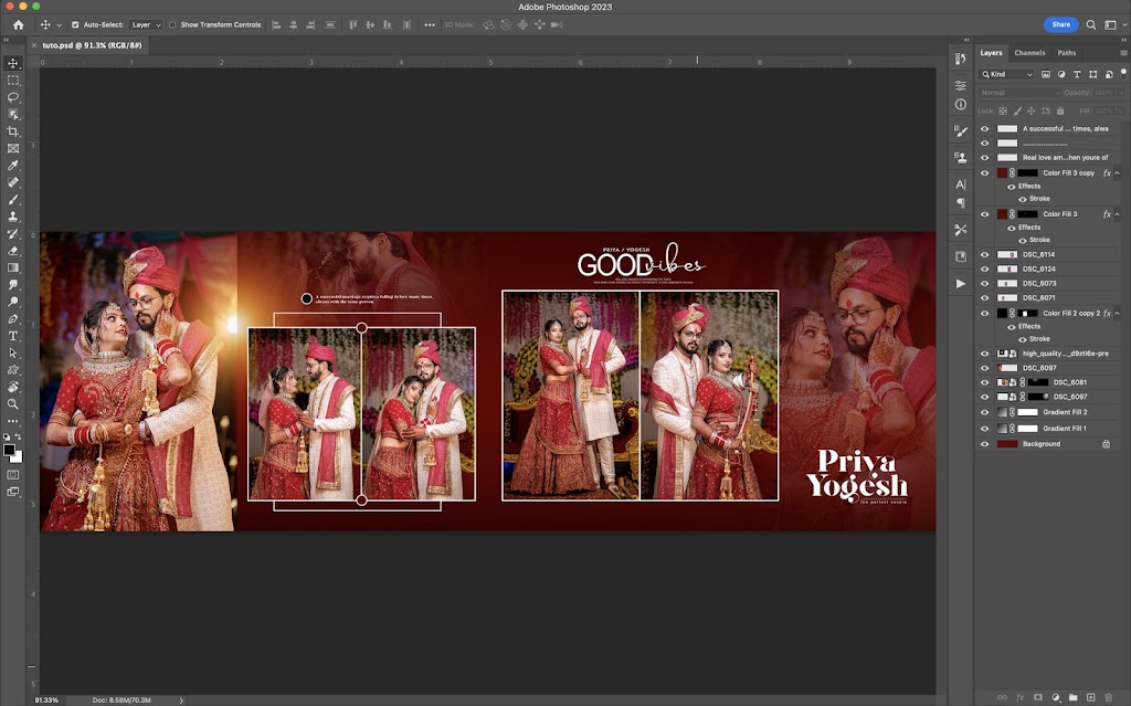 how to create wedding album design in Photoshop hindi tutorial 